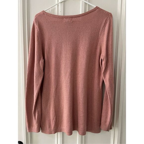 Old Navy mauve pink sparkle scoop neck  sweater L - Picture 3 of 5